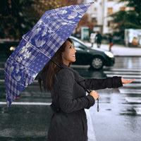 Blue Palaka Japanese Patterns Umbrella Koi Fish Asanoha Sakura Patchwork Stylized LT14 - Polynesian Pride