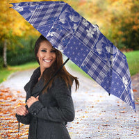Blue Palaka Japanese Patterns Umbrella Koi Fish Asanoha Sakura Patchwork Stylized LT14 - Polynesian Pride