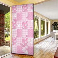 Pink Palaka Japanese Patterns Door Cover Koi Fish Asanoha Sakura Patchwork Stylized LT14 - Polynesian Pride