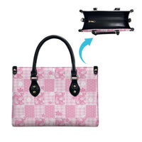 Pink Palaka Japanese Patterns Leather Bag Koi Fish Asanoha Sakura Patchwork Stylized LT14 - Polynesian Pride