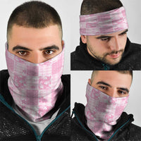 Pink Palaka Japanese Patterns Neck Gaiter Koi Fish Asanoha Sakura Patchwork Stylized LT14 - Polynesian Pride