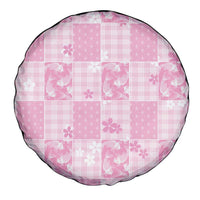 Pink Palaka Japanese Patterns Spare Tire Cover Koi Fish Asanoha Sakura Patchwork Stylized LT14 - Polynesian Pride