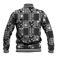 Black Palaka Japanese Patterns Baseball Jacket Koi Fish Asanoha Sakura Patchwork Stylized LT14 - Polynesian Pride