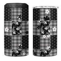 Black Palaka Japanese Patterns 4 in 1 Can Cooler Tumbler Koi Fish Asanoha Sakura Patchwork Stylized LT14 One Size: 16 oz Black - Polynesian Pride