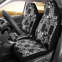 Black Palaka Japanese Patterns Car Seat Cover Koi Fish Asanoha Sakura Patchwork Stylized LT14 - Polynesian Pride