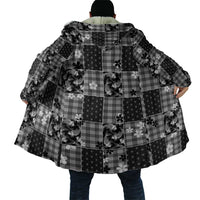Black Palaka Japanese Patterns Cloak Koi Fish Asanoha Sakura Patchwork Stylized LT14 - Polynesian Pride