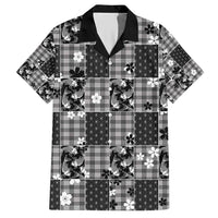 Black Palaka Japanese Patterns Hawaiian Shirt Koi Fish Asanoha Sakura Patchwork Stylized LT14 Black - Polynesian Pride