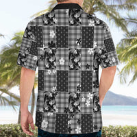 Black Palaka Japanese Patterns Hawaiian Shirt Koi Fish Asanoha Sakura Patchwork Stylized LT14 - Polynesian Pride