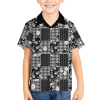 Black Palaka Japanese Patterns Hawaiian Shirt Koi Fish Asanoha Sakura Patchwork Stylized LT14 - Polynesian Pride