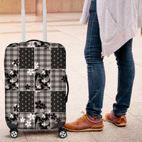 Black Palaka Japanese Patterns Luggage Cover Koi Fish Asanoha Sakura Patchwork Stylized LT14 Black - Polynesian Pride