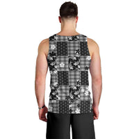 Black Palaka Japanese Patterns Men Tank Top Koi Fish Asanoha Sakura Patchwork Stylized LT14 - Polynesian Pride