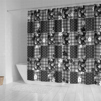 Black Palaka Japanese Patterns Shower Curtain Koi Fish Asanoha Sakura Patchwork Stylized LT14 - Polynesian Pride