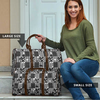 Black Palaka Japanese Patterns Travel Bag Koi Fish Asanoha Sakura Patchwork Stylized LT14 - Polynesian Pride