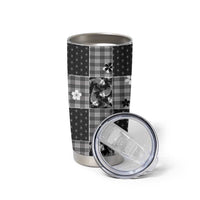 Black Palaka Japanese Patterns Tumbler Cup Koi Fish Asanoha Sakura Patchwork Stylized LT14 - Polynesian Pride