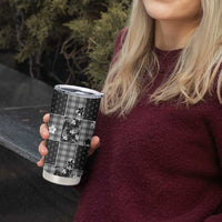 Black Palaka Japanese Patterns Tumbler Cup Koi Fish Asanoha Sakura Patchwork Stylized LT14 - Polynesian Pride