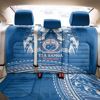 Toa Samoa Rugby Custom Back Car Seat Cover Uso aso uma Samoan Pattern Blue LT14 - Polynesian Pride