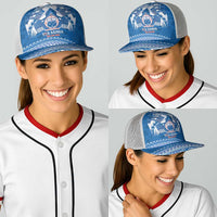 Toa Samoa Rugby Baseball Net Cap Uso aso uma Samoan Pattern Blue LT14 - Polynesian Pride