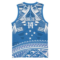 Toa Samoa Rugby Custom Basketball Jersey Uso aso uma Samoan Pattern Blue LT14 - Polynesian Pride