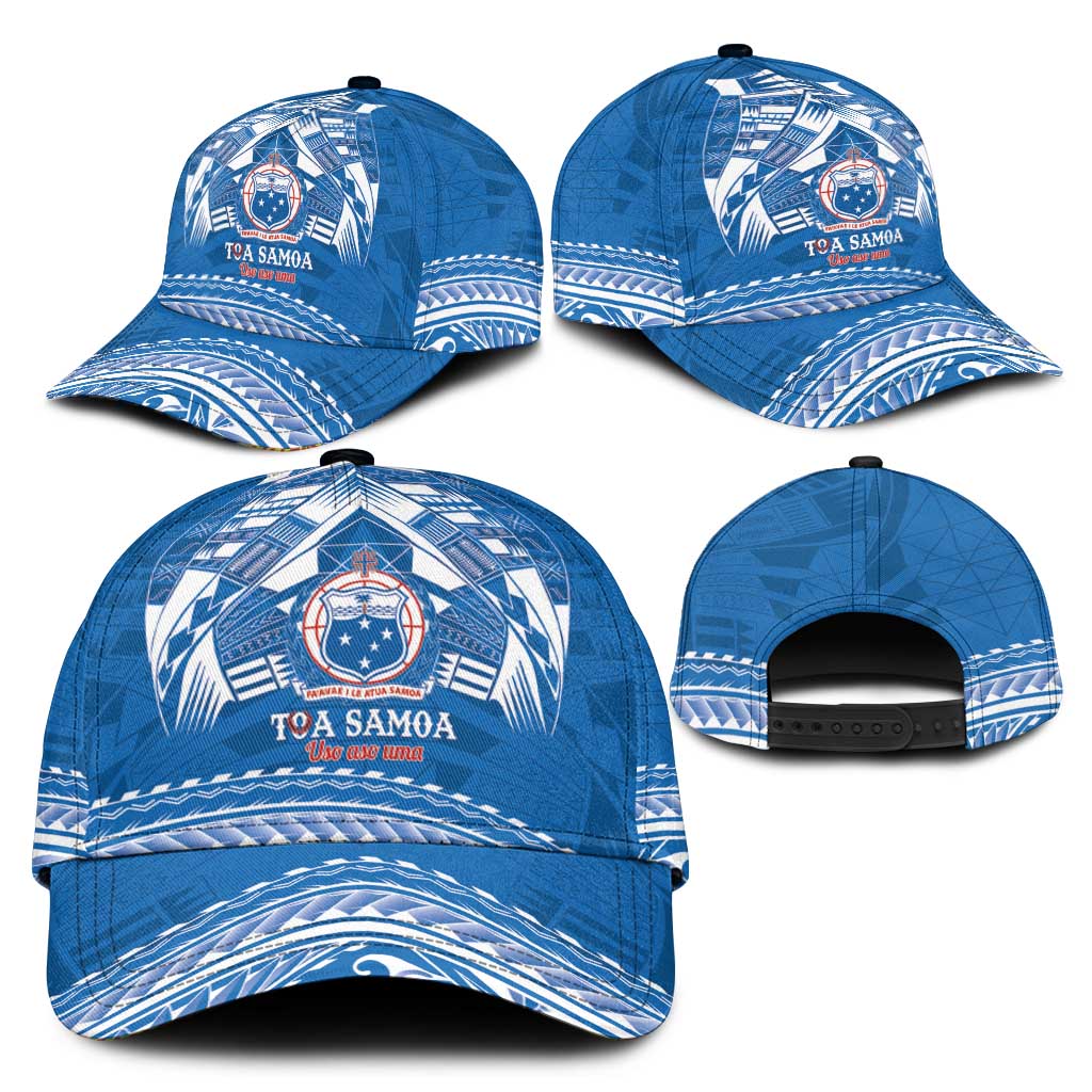 Toa Samoa Rugby Classic Cap Uso aso uma Samoan Pattern Blue LT14 - Polynesian Pride