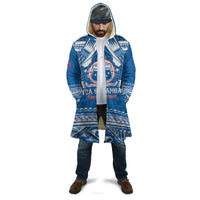 Toa Samoa Rugby Custom Cloak Uso aso uma Samoan Pattern Blue LT14 - Polynesian Pride