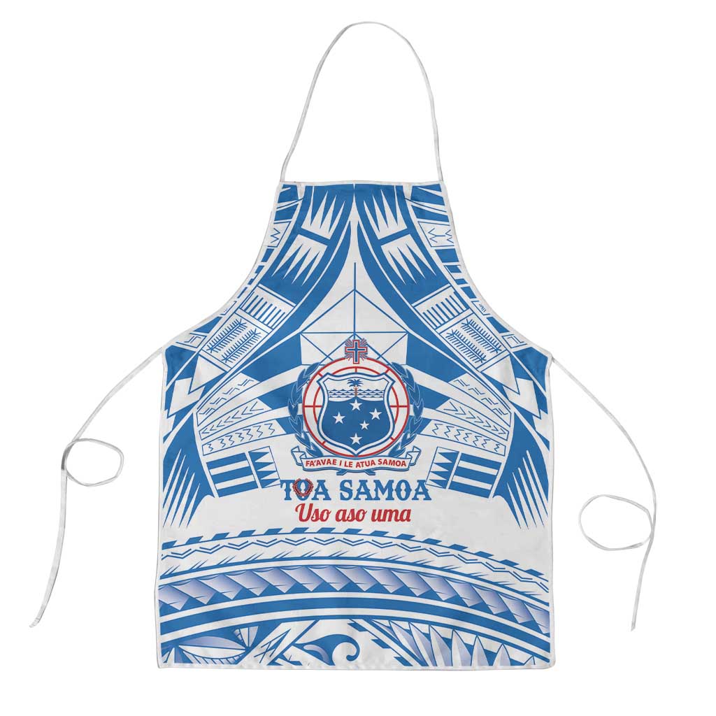 Toa Samoa Rugby Custom Apron Uso aso uma Samoan Pattern White LT14 White - Polynesian Pride