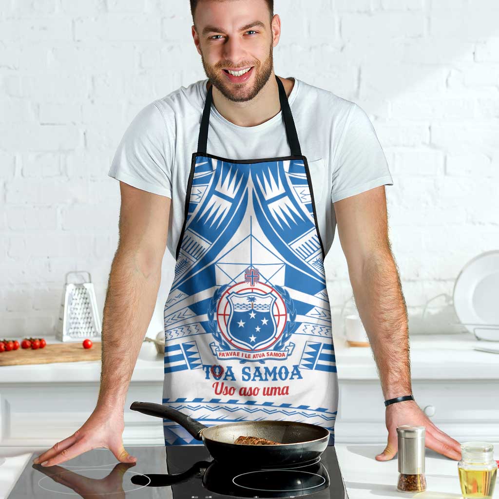 Toa Samoa Rugby Custom Apron Uso aso uma Samoan Pattern White LT14 - Polynesian Pride