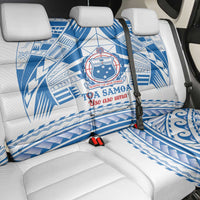 Toa Samoa Rugby Custom Back Car Seat Cover Uso aso uma Samoan Pattern White LT14 - Polynesian Pride