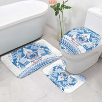 Toa Samoa Rugby Custom Bathroom Set Uso aso uma Samoan Pattern White LT14 - Polynesian Pride