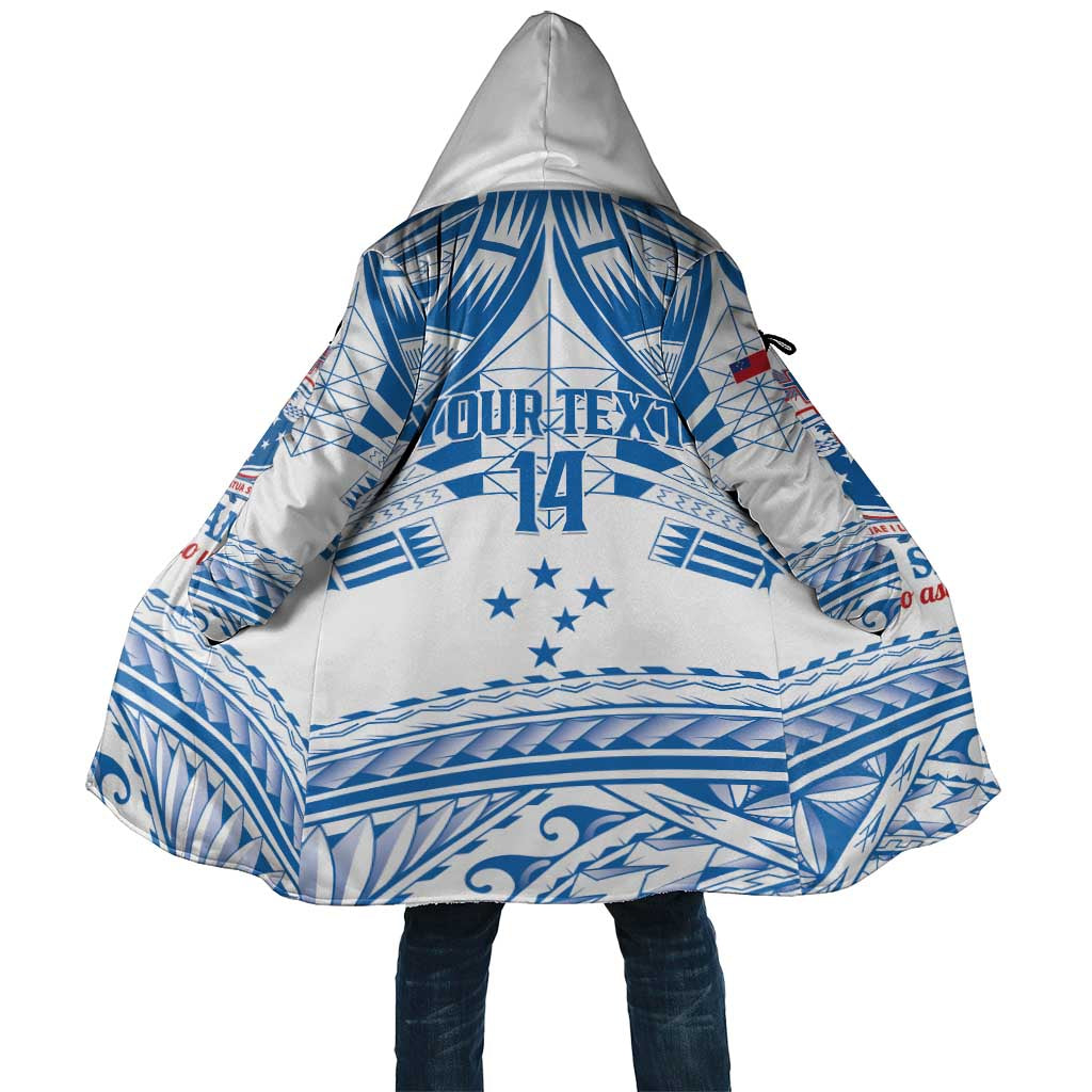 Toa Samoa Rugby Custom Cloak Uso aso uma Samoan Pattern White LT14 Unisex White - Polynesian Pride