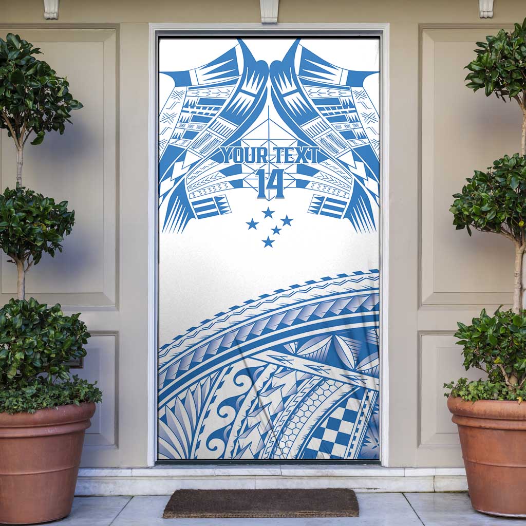 Toa Samoa Rugby Custom Door Cover Uso aso uma Samoan Pattern White LT14 White - Polynesian Pride