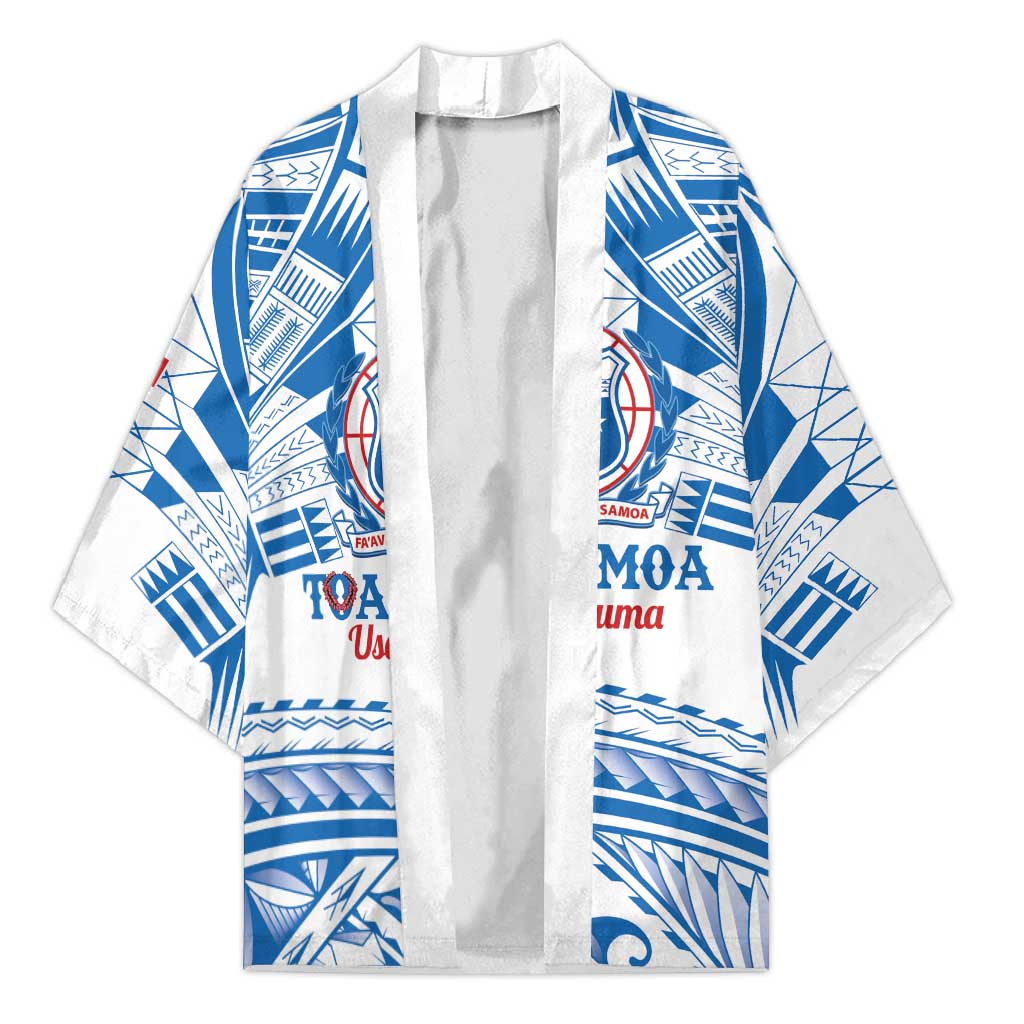 Toa Samoa Rugby Custom Kimono Uso aso uma Samoan Pattern White LT14 Unisex White - Polynesian Pride