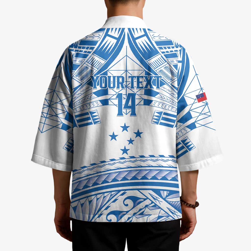 Toa Samoa Rugby Custom Kimono Uso aso uma Samoan Pattern White LT14 - Polynesian Pride