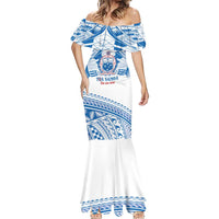 Toa Samoa Rugby Custom Mermaid Dress Uso aso uma Samoan Pattern White LT14 - Polynesian Pride