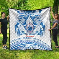 Toa Samoa Rugby Custom Quilt Uso aso uma Samoan Pattern White LT14 - Polynesian Pride