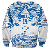 Toa Samoa Rugby Custom Sweatshirt Uso aso uma Samoan Pattern White LT14 - Polynesian Pride