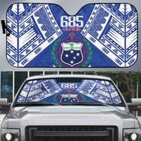Samoa 685 Auto Sun Shade Samoan Pride Coat Of Arms LT14 Blue - Polynesian Pride