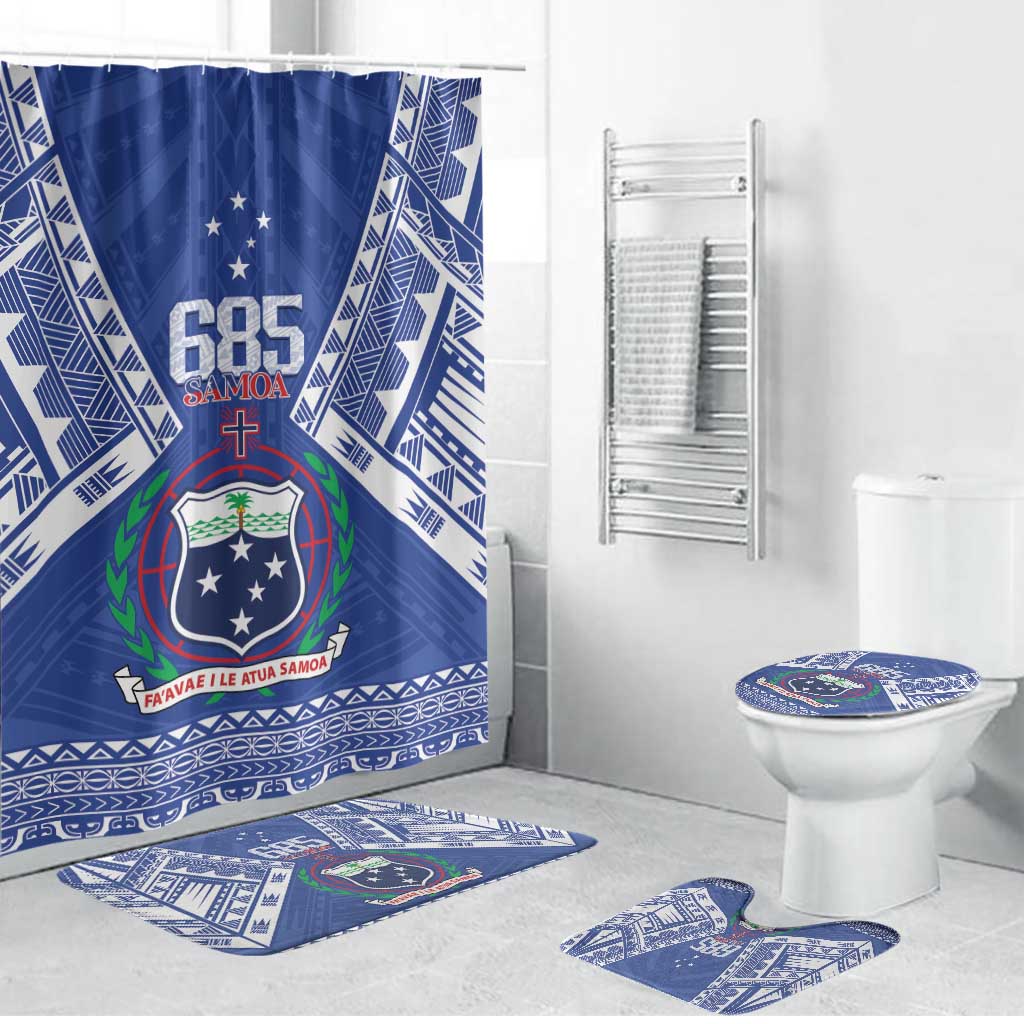 Samoa 685 Bathroom Set Samoan Pride Coat Of Arms LT14 Bathroom Set (4 pcs) Blue - Polynesian Pride
