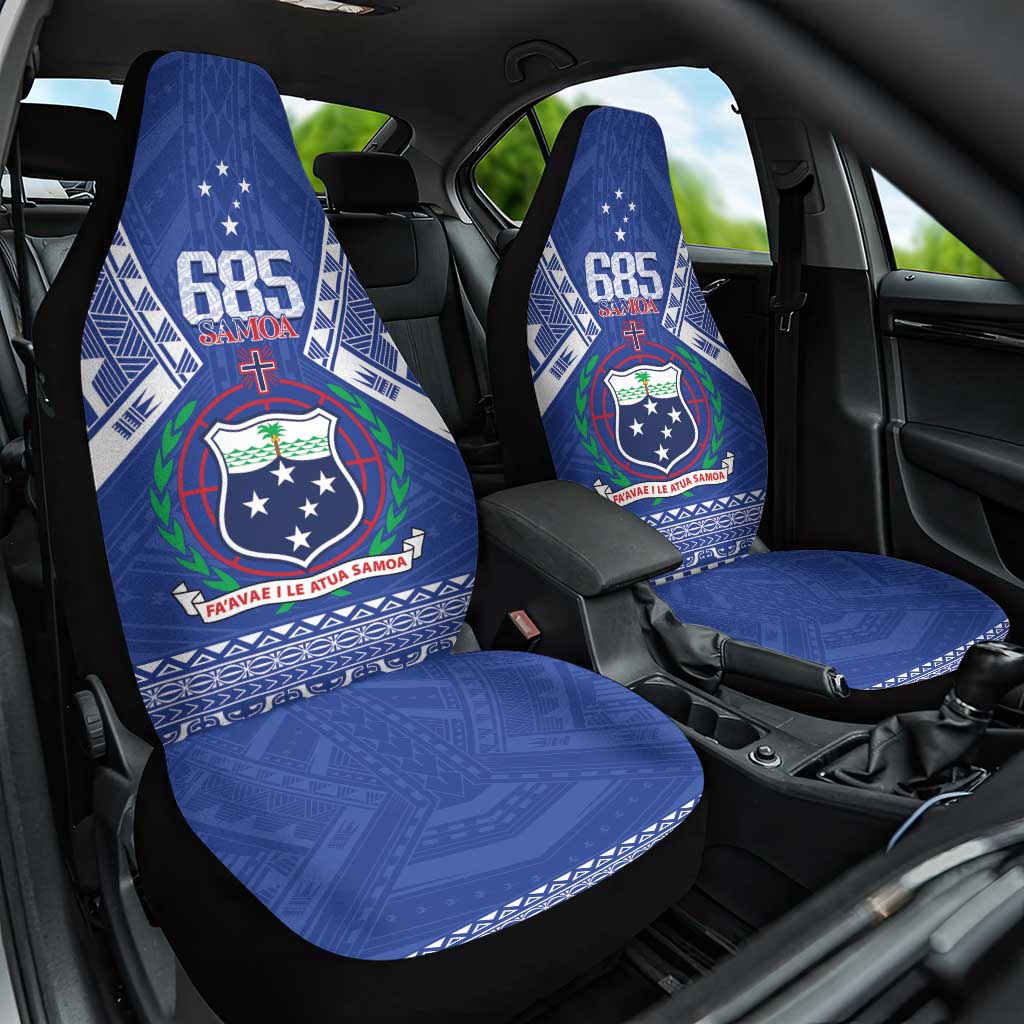 Samoa 685 Car Seat Cover Samoan Pride Coat Of Arms LT14 One Size Blue - Polynesian Pride