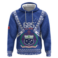 Personalised Samoa 685 Hoodie Samoan Pride Coat Of Arms LT14 Pullover Hoodie Blue - Polynesian Pride