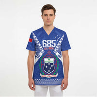 Personalised Samoa 685 Scrub Top Samoan Pride Coat Of Arms LT14 - Polynesian Pride