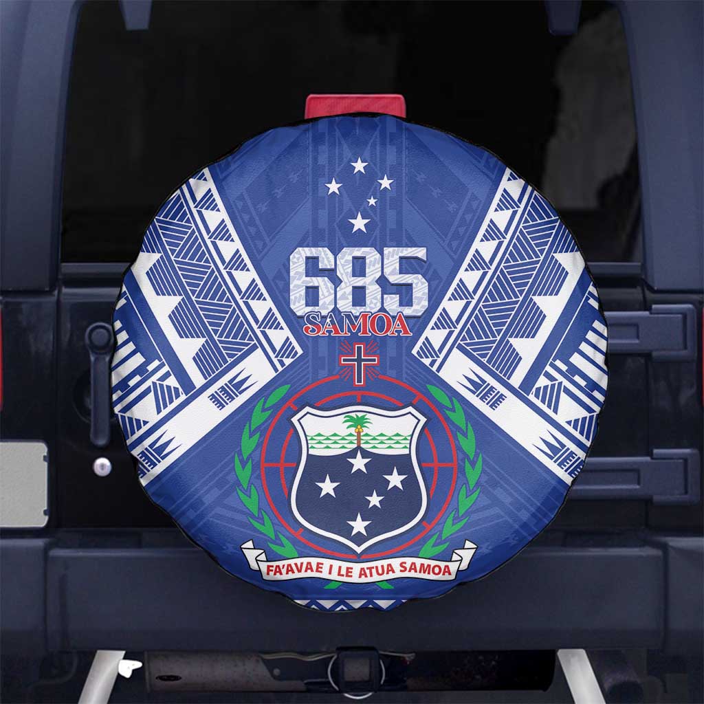 Samoa 685 Spare Tire Cover Samoan Pride Coat Of Arms LT14 No hole Blue - Polynesian Pride