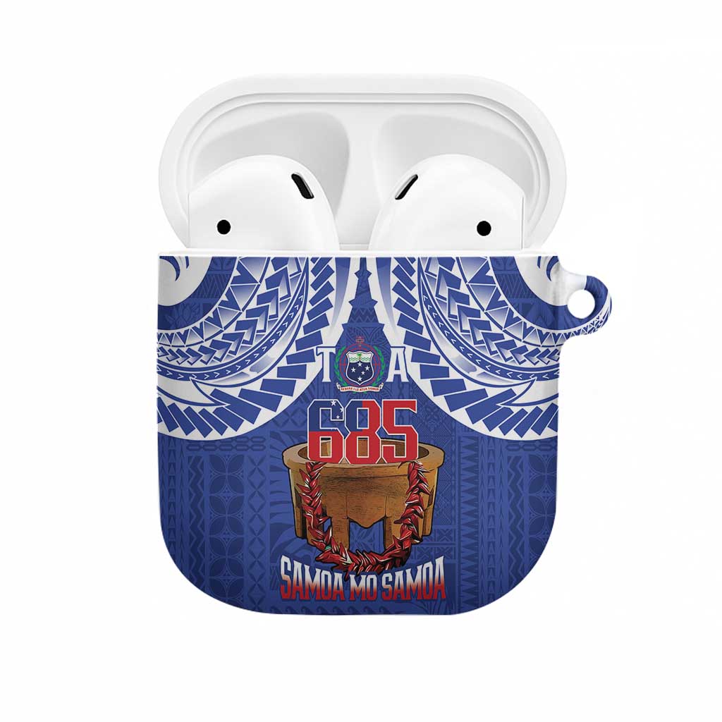 Toa Samoa Rugby AirPods Case 685 Pride Tanoa Ula Fala LT14 Blue - Polynesian Pride