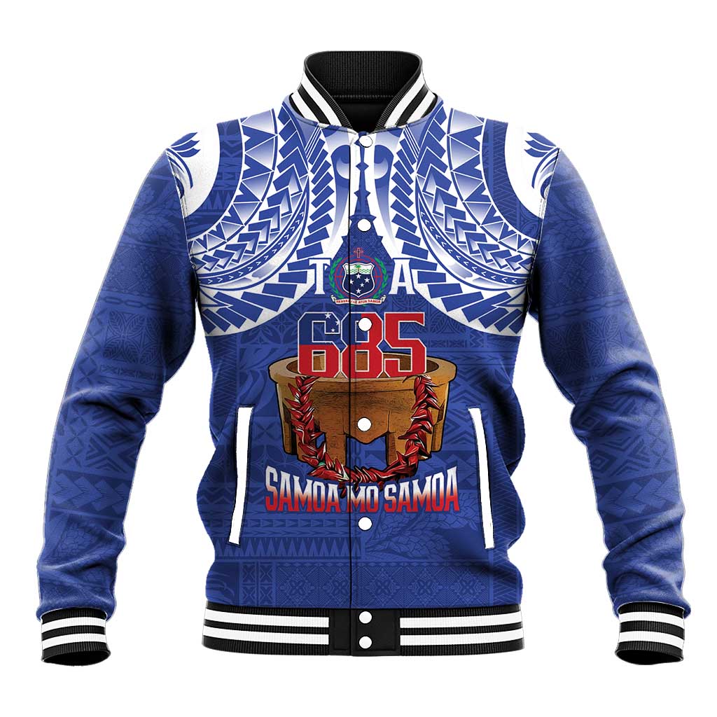 Toa Samoa Rugby Baseball Jacket 685 Pride Tanoa Ula Fala LT14 Unisex Blue - Polynesian Pride
