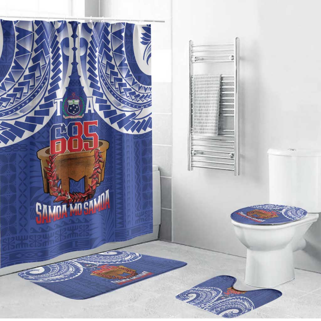 Toa Samoa Rugby Bathroom Set 685 Pride Tanoa Ula Fala LT14 Bathroom Set (4 pcs) Blue - Polynesian Pride