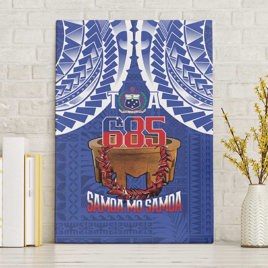 Toa Samoa Rugby Canvas Wall Art 685 Pride Tanoa Ula Fala LT14 Without Frame Blue - Polynesian Pride