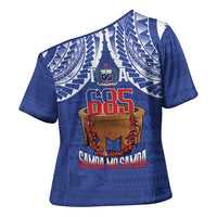 Toa Samoa Rugby Cross Shoulder Shirt 685 Pride Tanoa Ula Fala LT14 - Polynesian Pride