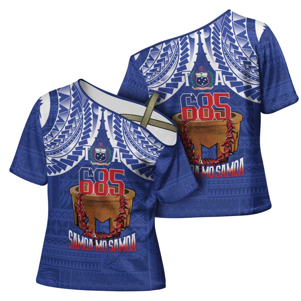 Toa Samoa Rugby Cross Shoulder Shirt 685 Pride Tanoa Ula Fala LT14 - Polynesian Pride
