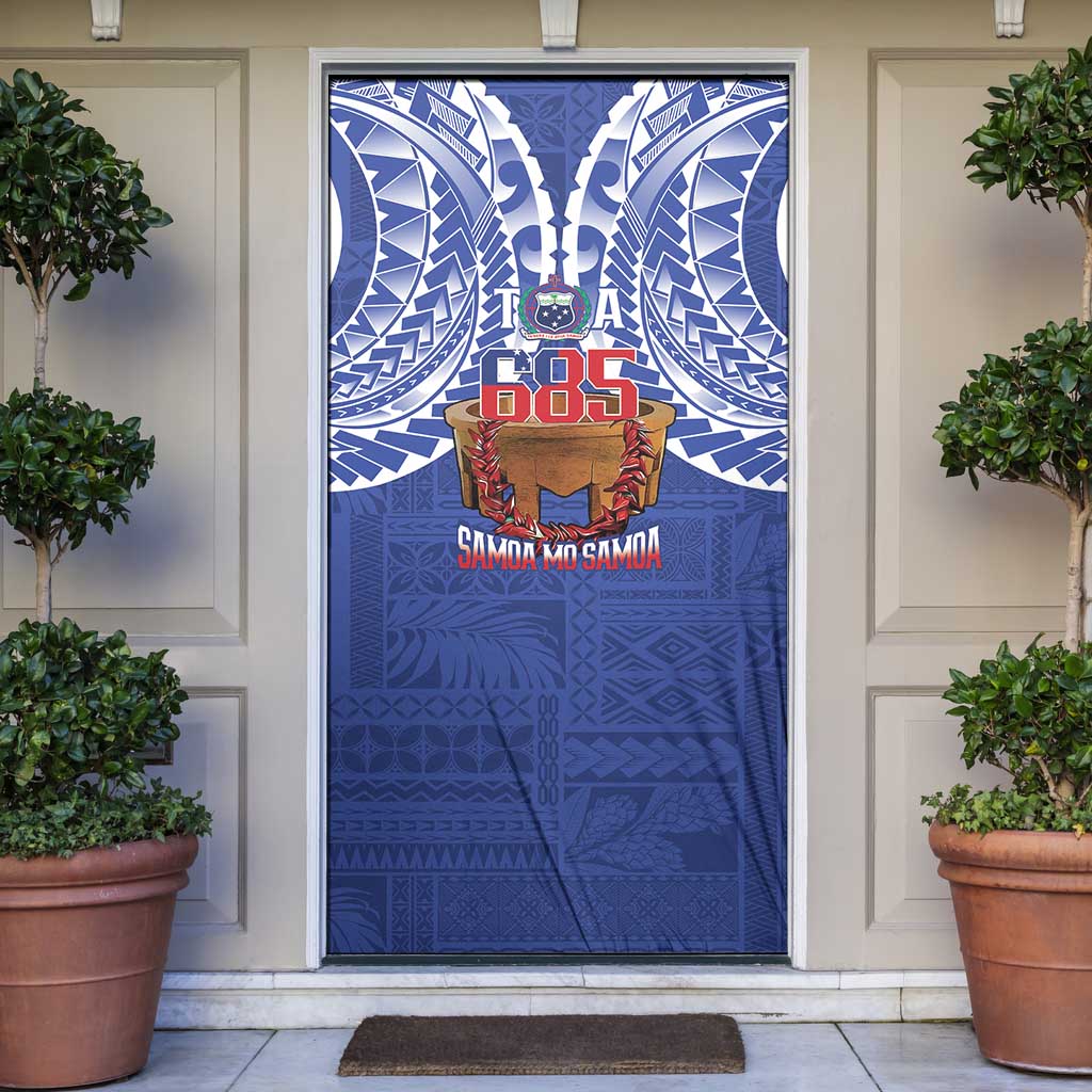 Toa Samoa Rugby Door Cover 685 Pride Tanoa Ula Fala LT14 Blue - Polynesian Pride