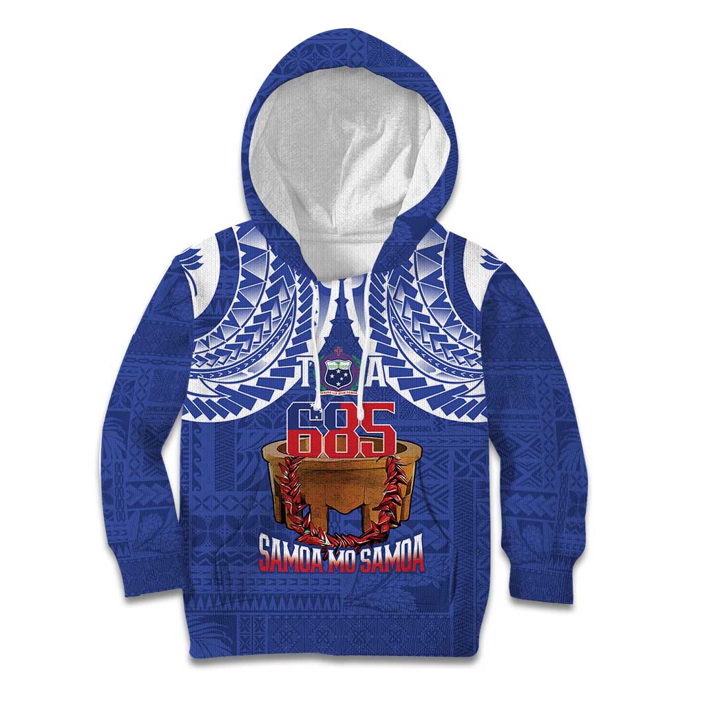 Toa Samoa Rugby Kid Hoodie 685 Pride Tanoa Ula Fala LT14 Hoodie Blue - Polynesian Pride