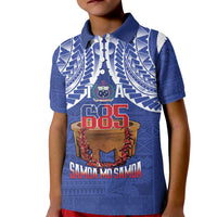 Toa Samoa Rugby Kid Polo Shirt 685 Pride Tanoa Ula Fala LT14 Kid Blue - Polynesian Pride